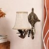 Devansh Gold Antique Wall Mounted Lamp With Beige Jute Shade