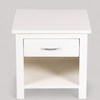 Luxnest Sheesham Wood Accent Bedside Table End Table In White Pu Enamel