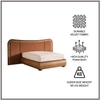 Elowen Softline Queen Size Bed in velvet With Oak wood Frame & Hydraulic Storage