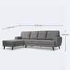 Riga 5 Seater Velvet Fabric Right Hand Side Lounger in Dark Grey
