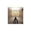 Trilogy Wooden Floor Lamp with Brown Base and Jute Fabric Lampshade