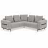 Milo Ergonomic Modular Corner Sectional Sofa 6 Seater Black Metal Legs Grey