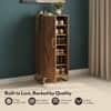 Nina 12 Pairs Solid Wood Shoe Cabinet In Amber Walnut Finish