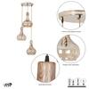 Optica 3 Light Amber Glass Round Hanging Pendant Light