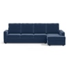 Apollo Compact Sofa (Colour : Lapis Blue, Cushion : Soft, Back Type : High Back, Seating Capacity : Right Aligned 3 Seater + Right Aligned Chaise + Ottoman)
