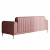 Josbert Velvet 3 Seater Sofa In Peech Colour