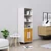 Hexa Engineered Wood Bookshelf Multipurpose Storage Rack in Frosty White and Giant Wood Colour