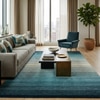 Presto Blue Solid Hand Tufted Wool Carpet 6X9 Feet