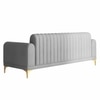 Josbert Velvet 3 Seater Sofa In Grey Colour