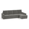 Apollo Compact Sofa (Colour : Ash Grey Velvet, Cushion : Hard, Back Type : High Back, Seating Capacity : Right Aligned 3 Seater + Right Aligned Chaise + Ottoman)