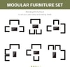 Carry Bird Wicker Patio Furniture Accessorie 4 Seater Sets In Black And White Colour