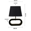 Devansh Black Cotton Table Lamp With  Wood Black Base -3