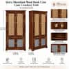 Akira Sheesham Wood Book Case Cum Crockery UnitIn Provincial Teak Finish