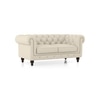 Winchester 2 Seater Premium Italian Leather Sofa In Creme Fraiche
