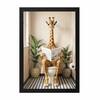 The Castle Decor Funny Giraffe Reading Newspaper Toilet Wall Art 8x12 Inch