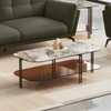 Paloma Rectangular Marble Coffee Table in Saturn Spanish Ceramic Finish