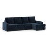 Apollo Sofa (Colour : Cobalt, Cushion : Soft, Back Type : High Back, Seating Capacity : Right Aligned 3 Seater + Right Aligned Chaise + Ottoman)