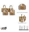 Hendrik 2 Light Wall Fitting In Brass Finish Metal With Amber Glass