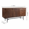 Alasa Solid Wood 2 Door  3-Drawer Sideboard In Provincial Teak Finish 55