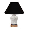 Devansh Conical Black Cotton Shade Lamp With Wood & Mosaic Glass Base For Decoration/Office/Home/Gifting/Study For Decoration/Office/Home/Gifting/Study -(10X10X14.5) Inches -A