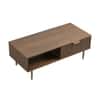 Velin Ridged Coffee Table with Drawer Dark Ash