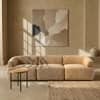 Zenliving Wood 3 Seater With Upholstery Non Storage Sofa In Beige Colour