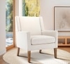 Leston Upholstered Fabric Arm Chair- Off White