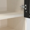Aluminium Black Profile 2 Fluted Glass Handless Shutter With Space Organizer In Highland Pine Finish