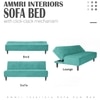 Palermo 3 Seater Sofa Cum Bed In Sea Green Colour