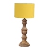 Devansh Yellow Cotton Table Lamp With  Wood Natural Base (7X17.5 Inches)-6