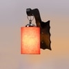 Devansh Solid Wood Electric Wall Light in Brown Colour with Orange Shade Count of 1 Light