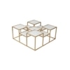 Valentino Frosted Glass Bunching Coffee Table In Dark Gold Finish