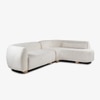 Rivva Solid Wood Two Piece Wedge Chaise Sectional Sofa in Grey Colour