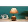 Multicolor cotton with Natural Wood Table Lamp -3