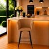 Doe Buck Velvet Counter Height Bar Stool in Brown Colour