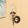 Eliante Modern Wall Lights Mild Steel & Glass Material Black, Gold & Champaign Finish