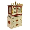 D'Dass Multi Color Mdf and Sheesham Wooden Temple With Cabinet For Pooja