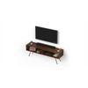 Averyl Engineering Wood TV Entertainment Unit Set Top Box Stand/TV Cabinet with Shelves for Books & Décor Display Unit with Black Pencil Legs, Ideal for 55 Inches (Brown Maple)