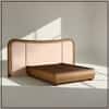 Elowen Softline King Size Bed in velvet With Oak wood Frame & Hydraulic Storage