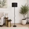 Bear Black Cotton Floor Lamp with Solid Wood