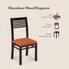 Floyd 6 Seater Dining Table Glass Top With 6 Zella Dining Chairs (Finish : Mahogany, Chair Colour : Burnt Orange)