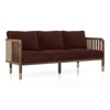 Taran 3 Seater Wooden Sofa in Deep Crimson Velvet Colour