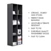 Hexa Engineered Wood Bookshelf Multipurpose Storage Rack in Slate Grey Colour