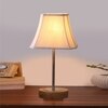 Devansh Off-White Cotton Vintage Curtain Pleated   Lamp With Natural  Wood Base  & Steel Pipe  (12X17.75)