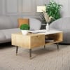 Hexa Engineered Wood Coffee Table With 1 Drawer In Giant Wood And Frosty White