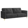 Novelle 3 Seater Click-Clack Sofa cum Bed  in Dark Grey Colour