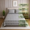 Ivo Green Grey Abstract 400 TC Cotton Flat Single Size Bedsheet with 2 Pillow Covers – Threads