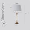 Delta Brass Table Lamp with White Cotton Shade