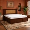 Aaranya Solid Wood Compact King Bed Box Storage Provincial Teak Finish Mattress 72 x 72 Inches