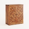 Parquet Sheesham Wood Bar Cabinet In Teak Finish